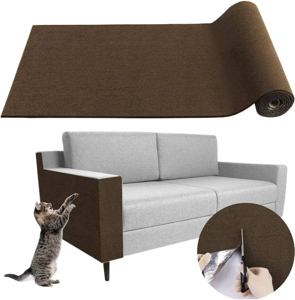 Cat Scratching Mat Self-Adhesive Trimmable Carpet Cat Pet Scratcher for Anti-scratching Sofa Furniture Protection Cat Accessorie