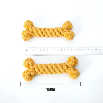Dog Toys for Small Large Dogs Bones Shape Cotton Pet Puppy Teething Chew Bite Resistant Toy Pets Accessories Supplies 5 Colors