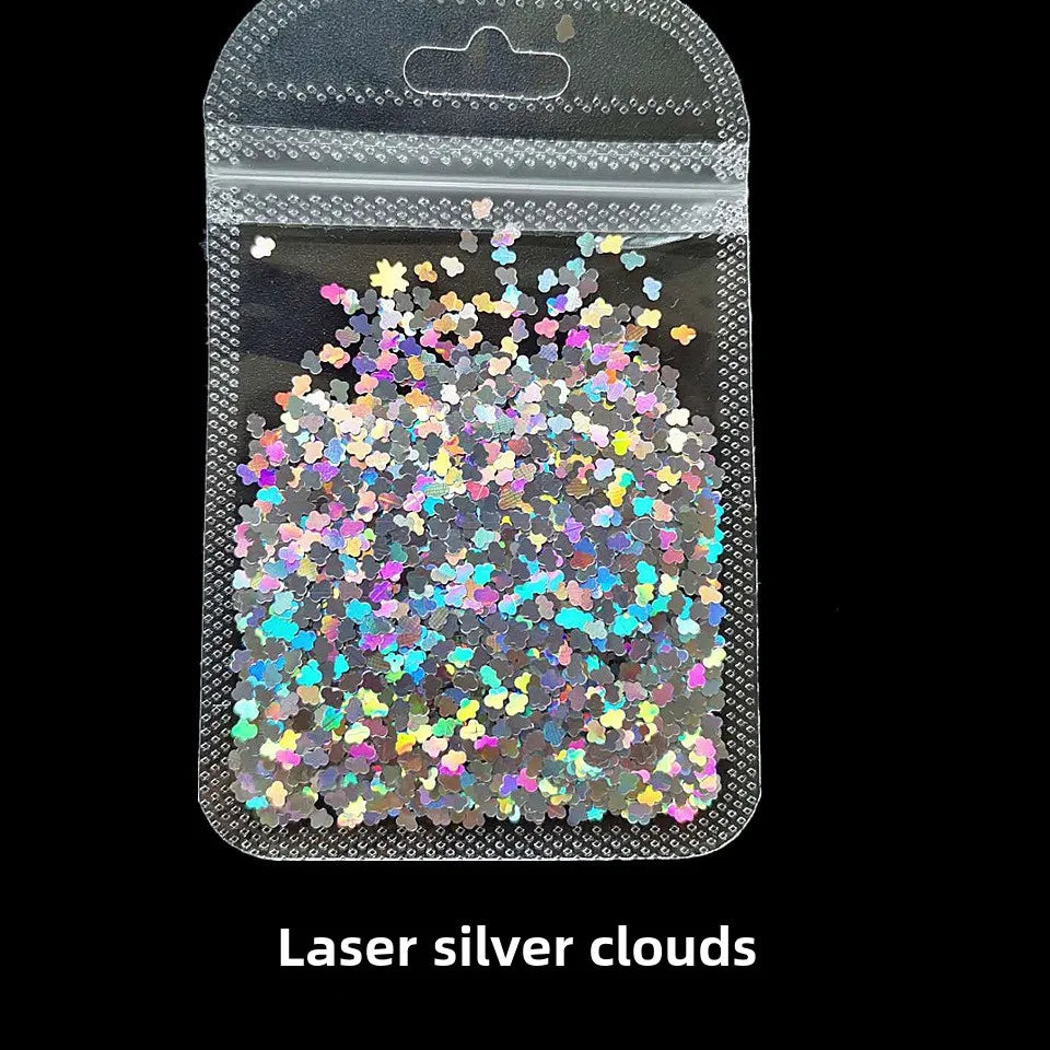 Cross-border Supply 10G BaG Laser Sequins Laser Four-pointed Star Butterfly Star DIY Crystal Glue Material