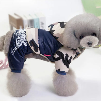 Winter Puppy Dog Coat Pet Clothes Windproof Dog Snowsuit Warm Fleece Padded Winter Pet Clothes for Dogs Cats Apparel