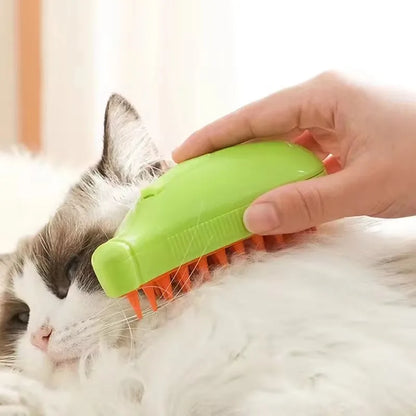 A Cute Pink Silicone Cat Scratch Electric Pet Massage Bath Spray Comb Hair For Dogs And Cats To Float Hair