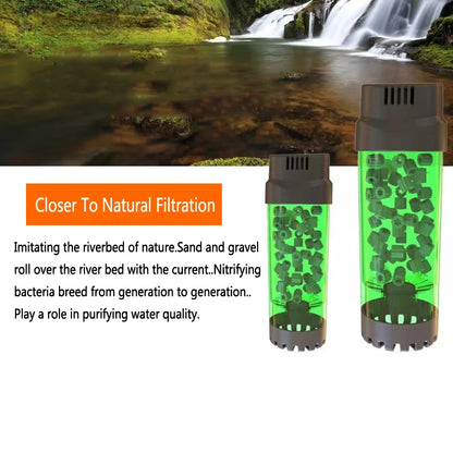 Aquarium Fish Tank Fluidized Moving Bed Filter Bubble Bio Media Filter Fish Tank Sponge With Sucker Air Stone And Sponge Filter