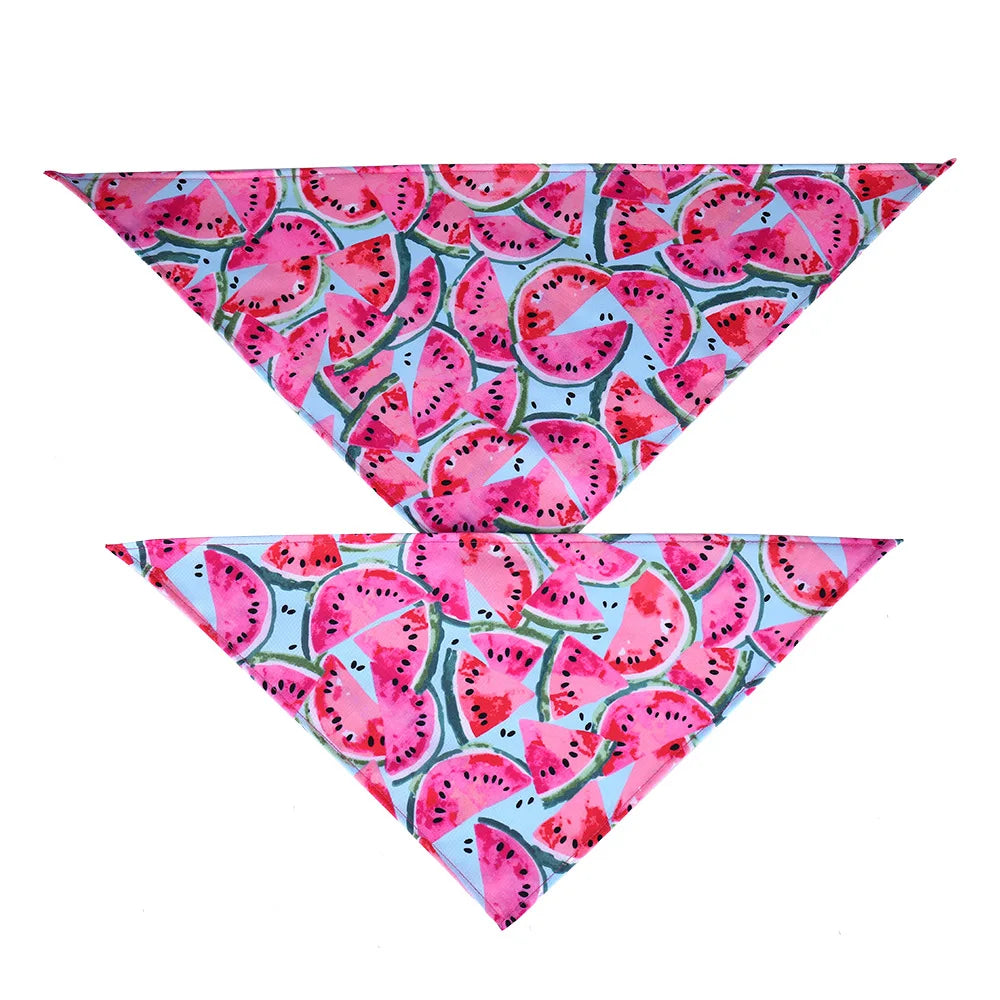 Cartoon Food Print Triangle Dog Collar Bandana Polyester Fade Resistant Pet Accessories Neck Scarf Small Dog Pet Supplies New