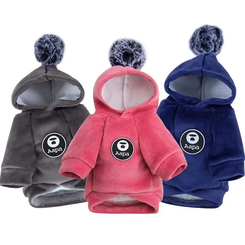 Pet Dog Cat  Clothes Fleece Hooded Hairball Coat Jacket Winter Kitty Small Medium Dogs Cats Cool Pajamas Chihuahua