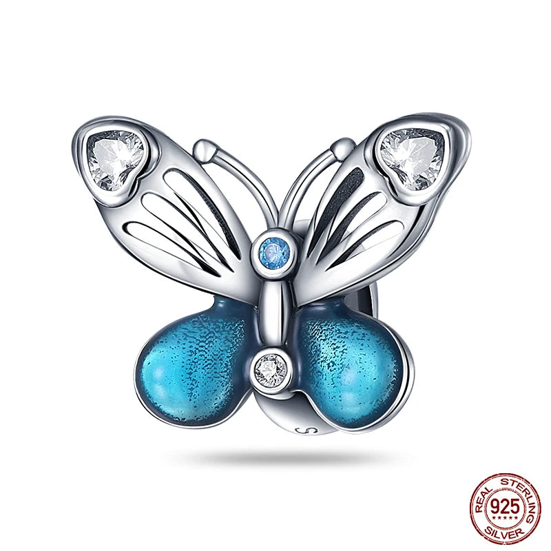 Fit Pandora 925 Original Bracelet 925 Silver Plate Flower Bird Series Charms Beads For Women Fashion DIY Jewelry Gifts Making