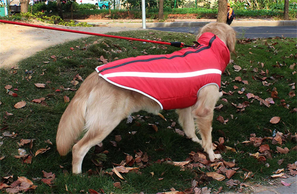High Collar Big Dog Coat Jacket Winter Warm Thicken Pet Clothes for Medium Large Dogs Labrador Samoye Jackets mascotas Clothing