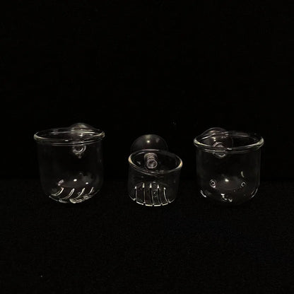 1Pc Glass Aquarium Feeder Hanging Fish Tank Mini Crystal Pot Polka Water Potted Planting Cylinder Cup Aquarium Decor Accessories