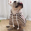 autumn winter fleece pet clothes dog hooded pet parent-child clothing stripe French Teddy small dog cat clothing