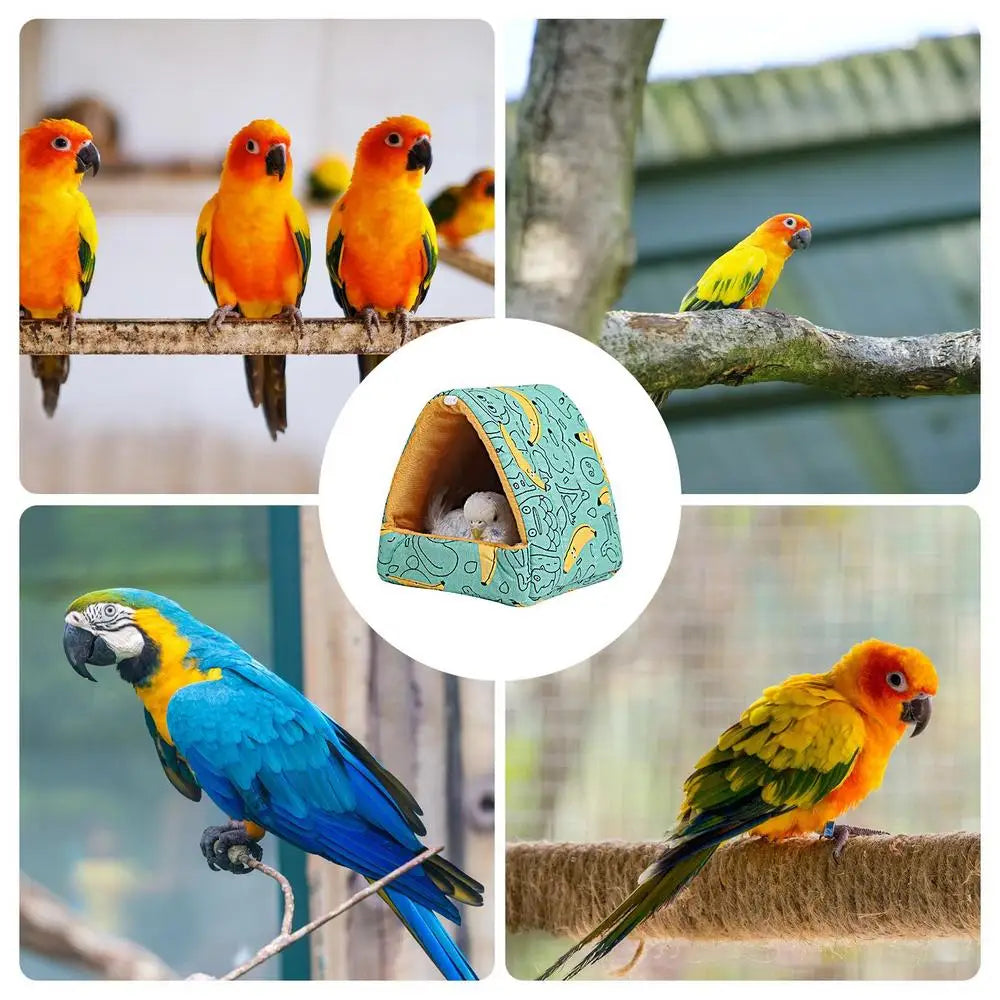Parrot Warm Bed Warm House durable Hammock Hut Tent Bed Hanging Cave Plush Cushion For Lovebirds Parakeets Plush Cushion