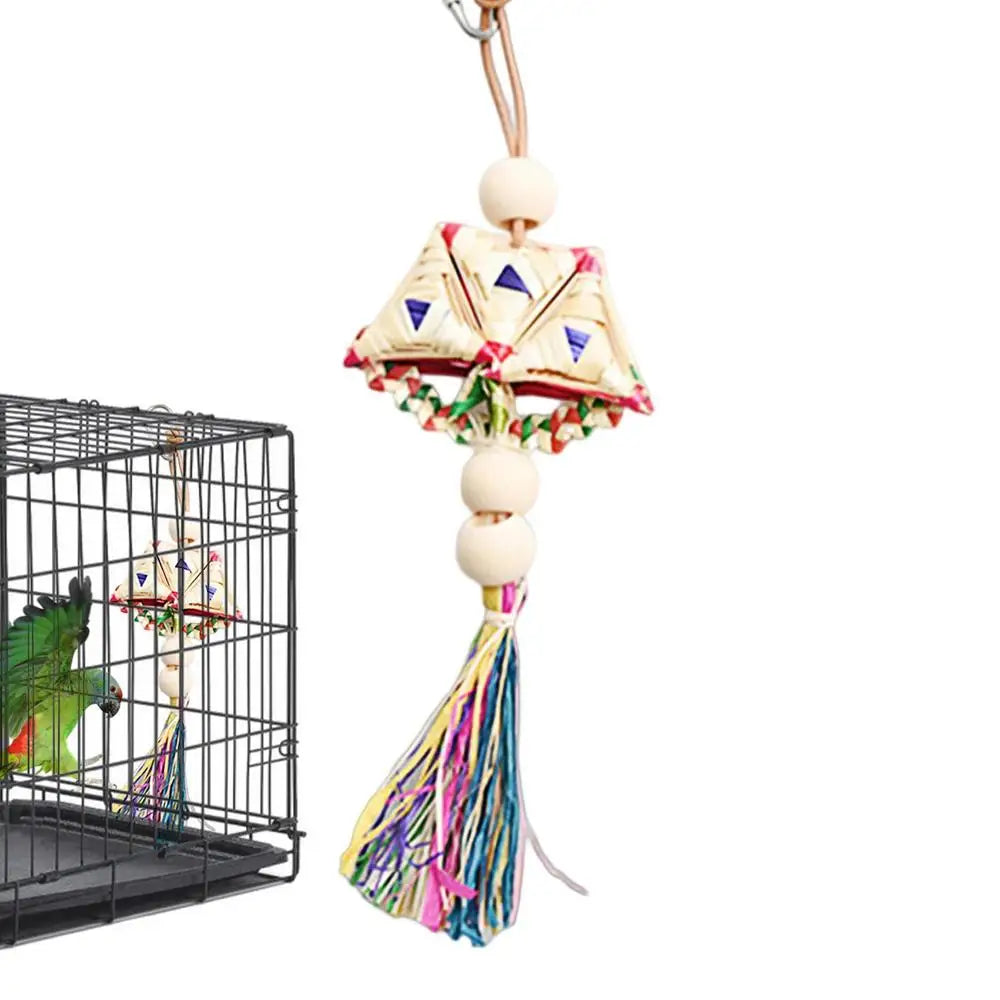 Parrot Foraging Toy Bird Perch Toys With Shredding Foraging Bird Shredded Paper Cage Accessories For Cockatiel Lovebird