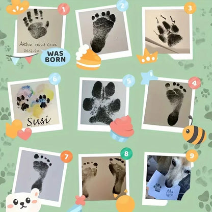 1 Set Baby Handprint Footprints Ink Pads Safe Non-toxic No-Touch Skin Inkless Inkpad Kits Pet Cat Dog Paw Prints Souvenirs Gifts