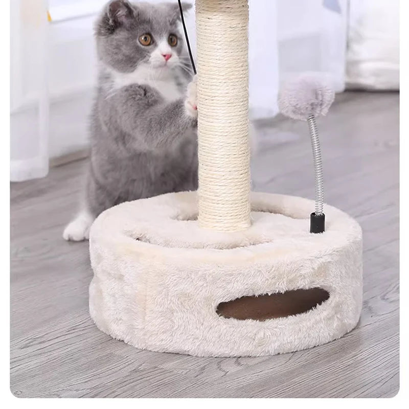 HOOPET Cat Climbing Frame Small Sisal Teasing Pet Toys Scratching Board Claw Grinding Cat Toys Carousel Type Cat Climbing Frame