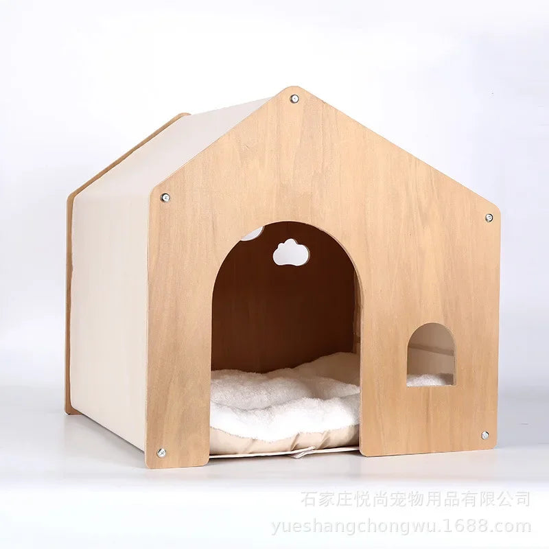 Factory straight hair, high-grade wooden cat litter, kennel, delivery room, universal in all seasons, environmentally friendly