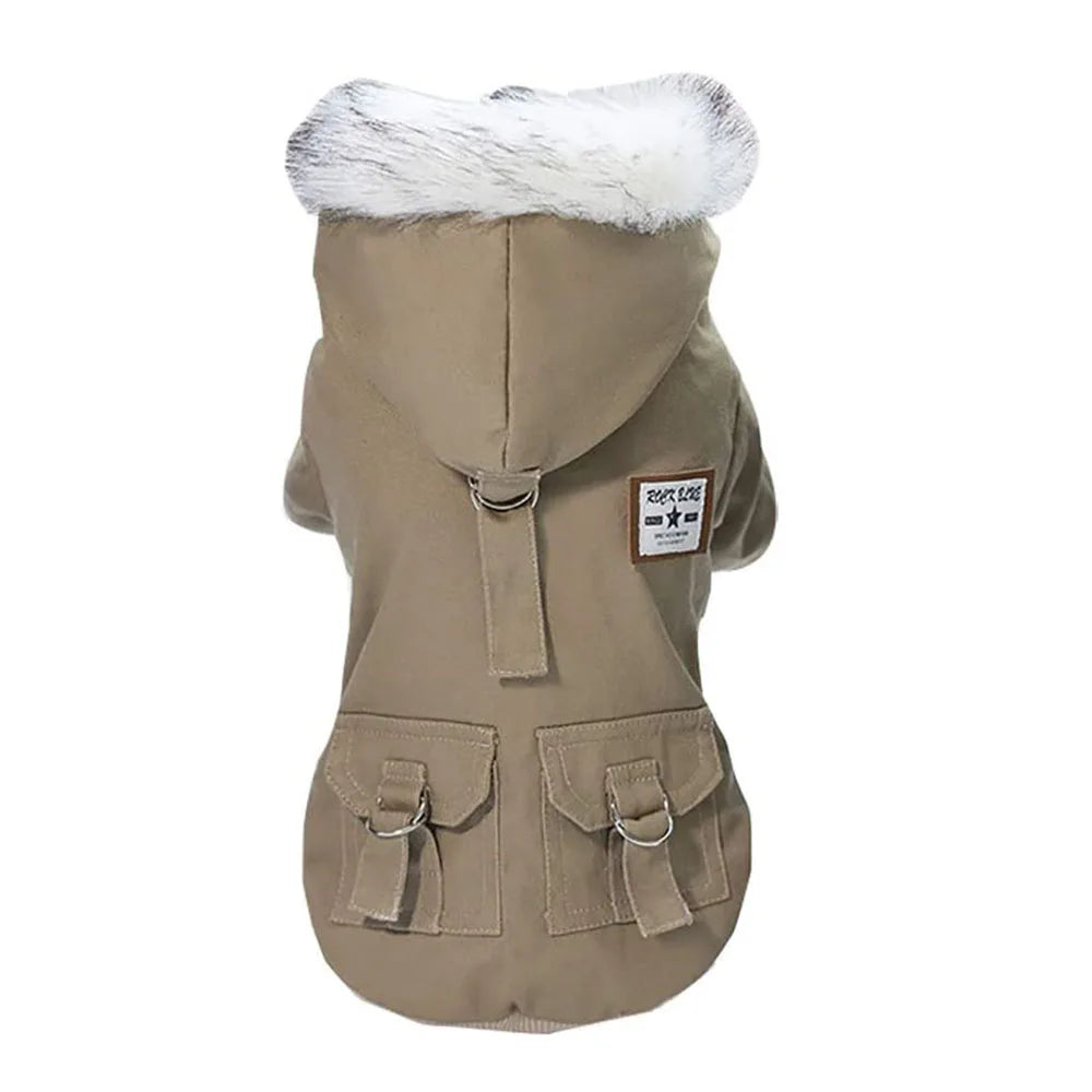 Winter Dog Clothes Warm Puppy Jacket Coat for Small Dogs Cats Chihuahua Yorkie Windproof Hoodies Pet Clothing Military Costume