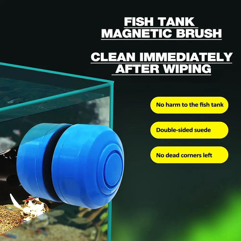 Magnetic Aquarium Cleaning Brush Scratch-Free Glass Cleaner Algae Scraper Magnet Cleaner Fish Tank Cleaner Mini For Tank