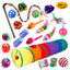Cross-border new pet cat toy set colorfulfulful feather fishing rod caterpillar bell replaceable head funny cat stick