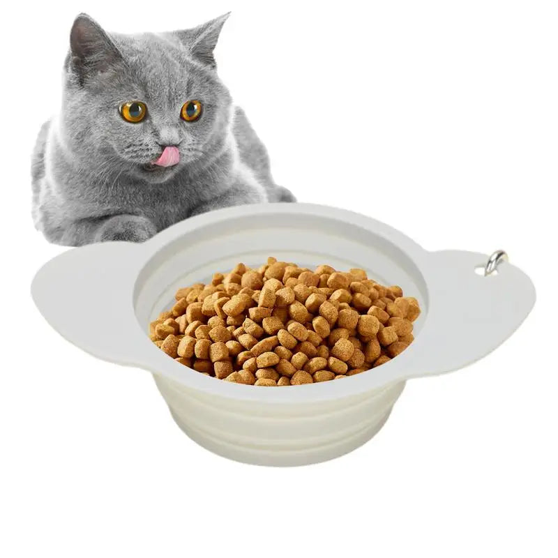 Dog Bowl Pet Collapsible Bowls Silicone Portable Foldable 600ml Dog Feeder Dog Dispenser Water Or Food Pet Feeding Watering Dish
