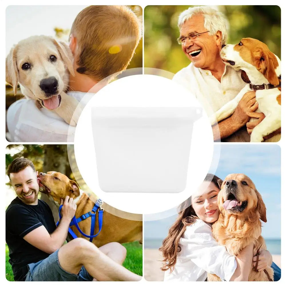 Silicone Dog Treat Bag Outdoor Feeder Portable Dog Training Bag Waterproof Dog Treat Holder Pouch Food Reward Storage Bag