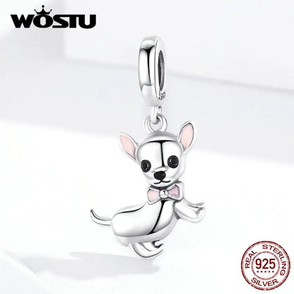 WOSTU 925 Sterling Silver Animal Charms Giraffe Zebra Unicorn Beads for Women Fit Original Bracelets Necklace DIY Jewelry Making