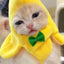 Cat Costume Banana Hat Adorable Pet Headwear Hood Cat Caps Funny Cosplay Prop Halloween Apparel for Small Dogs Kitten Cats