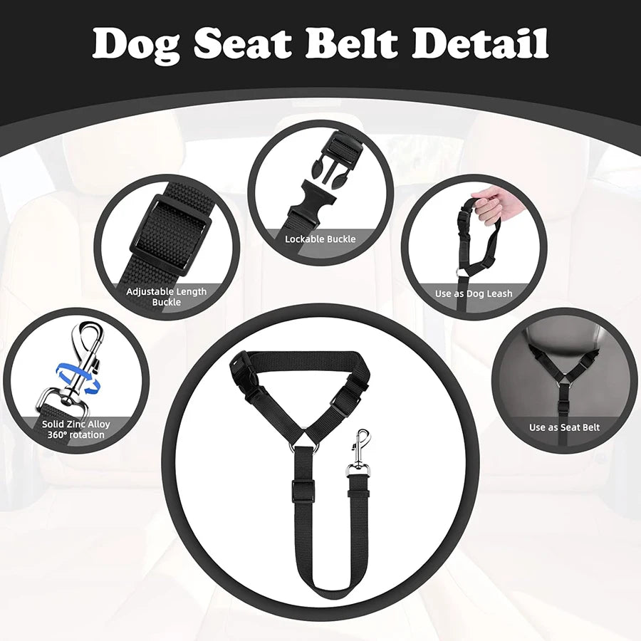 Pet car safety rope ring dog car safety belt rear seat towing rope