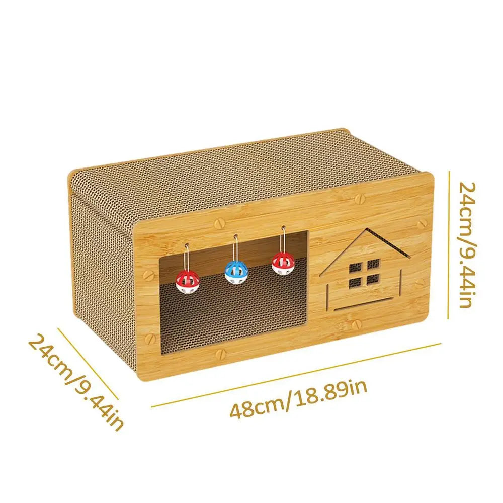 Heavy Duty Cat Scratcher Box Scratch Pad Cardboard Pet Lounger Box Spacious Scratching Lounge Bed Kitten Cat Pet Sleeping House