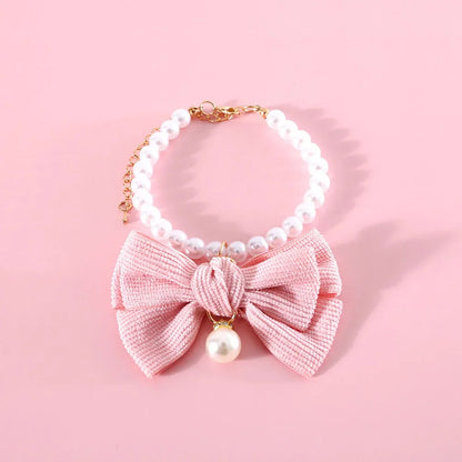 Dog Pearls Necklace Jewelry for Small Dog Puppy Cat Wedding Collar Chihuahua Yorkie Girl Pet Clothes Costume Outfits Accessories