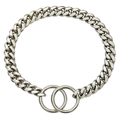 Stainless Steel Gold Dog Chain Collar 10MM Wide Metal Cuban Links For Small Medium dog Large Dogs Walking Training collar