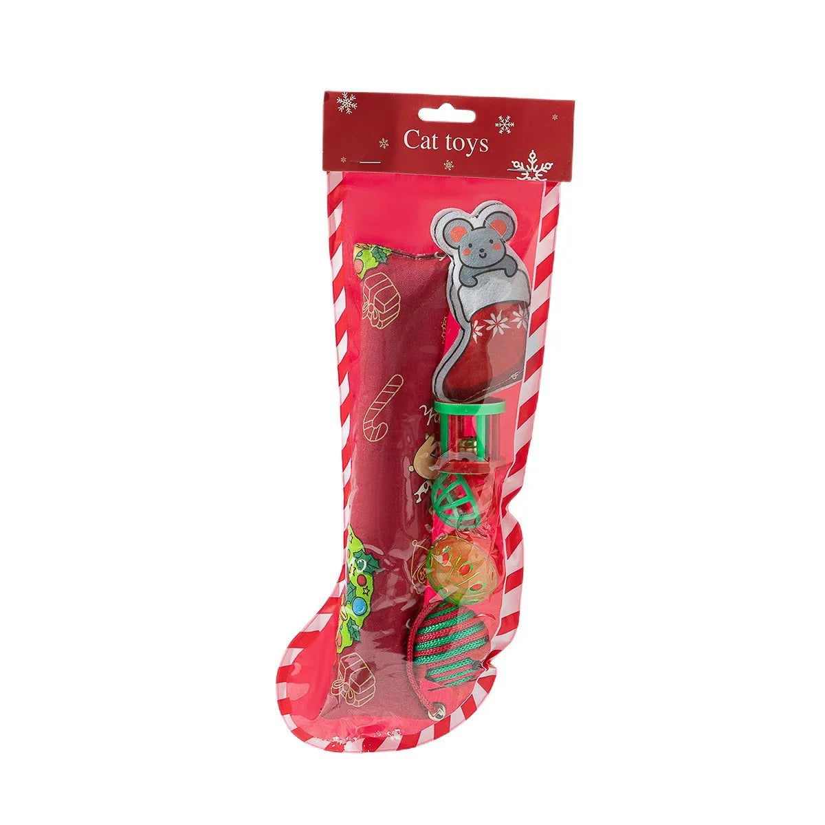 Cat Toy Cat Teaser Sticks Christmas Cat Toy Set New Product Cat Fun Stick Bell Ball Fun Interactive Pet Supplies