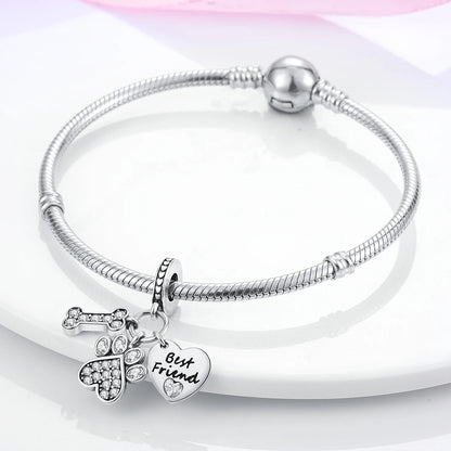 MULA 1PC Coffee Pet Moon Star Silver Plated Pendant Fit Original Snake Chain Charm Bracelet DIY Women Jewelry Gift