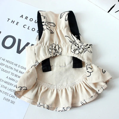 Summer Dog Dress Pet Dog Jumpsuit Animal Print Dog Skirt Puppy Vest Ins Style Suspenders Dog Clothes Chihuahua Girls Dog Outfit