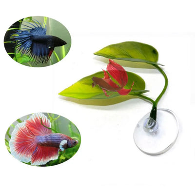 Artificial Aquarium Decoration Fish Tank Leaf Betta Fish Rest Spawning Ornamental Plant Betta Fish Play Relax Hide Leaf Hammock