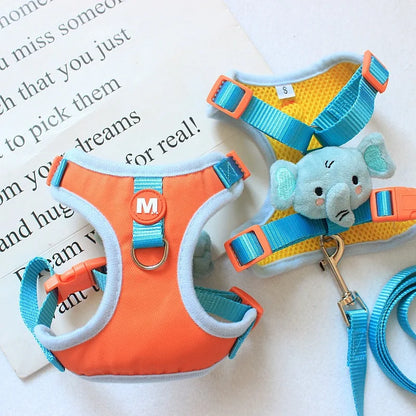No Pull Cat Harness and Leash Set for Walking Escape Proof, Adjustable Nylon Mesh Cute Cat Harness for Cats Small Medium Dogs