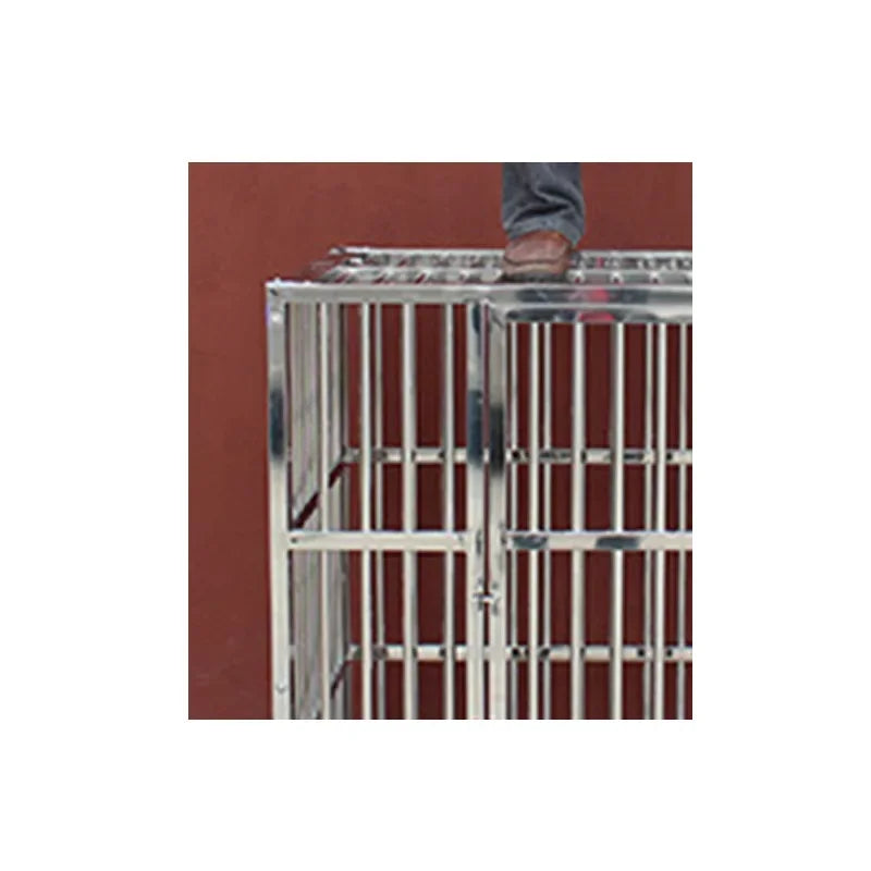 Dog cage, stainless steel square tube  Large bold  Folding square tube metal dog cage with tray Enough cage