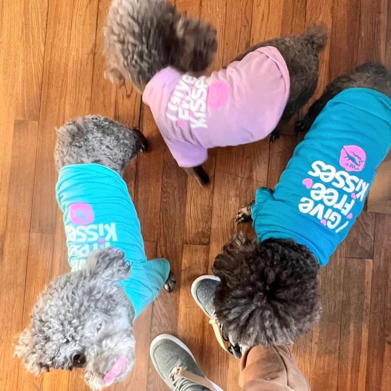 Lovely Puppy Dog Cat Vest Tshirt Spring Summer Pet Clothes for Small Dogs Pomeranian Bichon Shirts mascotas Clothing Apparels