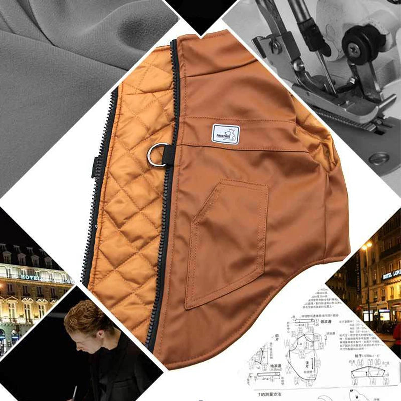 S-5xl Pu Leather Winter Large Dog Clothes Big Dogs Coat Large Waterproof Dog Jacket Medium French Bulldog Down Jacket Puppy Vest
