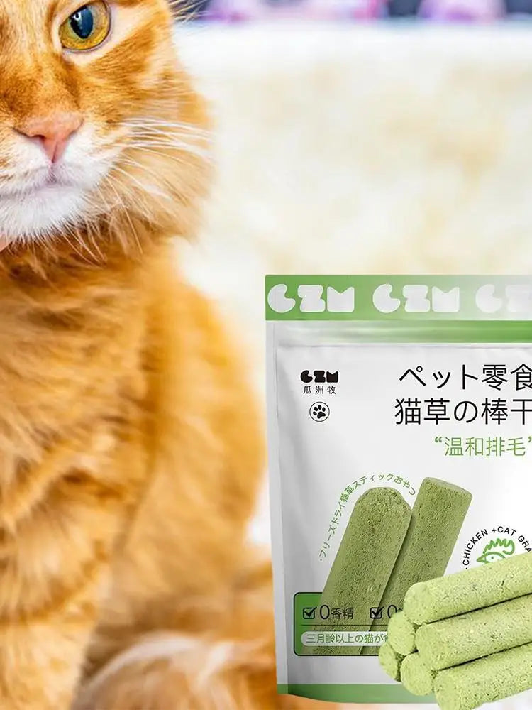 Cat Grass Stick Cat Grass Chewing Stick Natural Teeth Cleaner Removal Row Kitten Pet Snacks Teeth Caring for Kitten Mouth Health