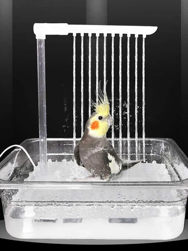Bird Shower Box Automatic Shower Tub Multipurpose Bird Bathtub Parrot Bath Box For Pet Brids Parakeet Cleaning Supplies