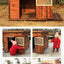 Large new solid wood kennel outdoor waterproof dog house with mat and cold-proof pet dog cage carbonized golden retriever woo