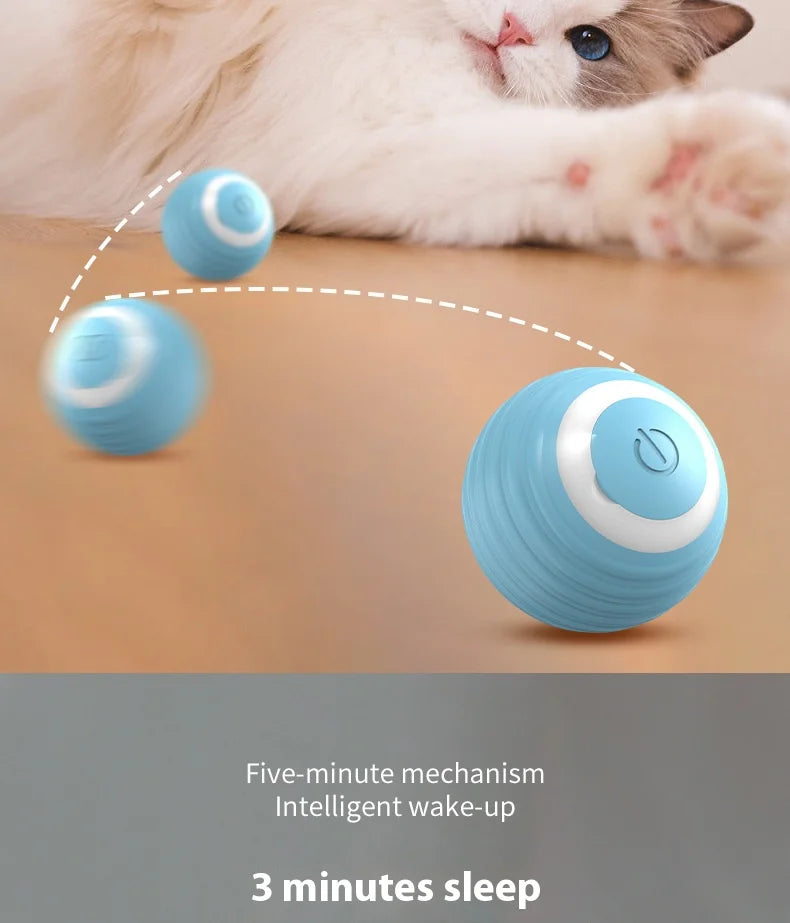 Pet automatic cat teasing ball cat toy for self fun and relaxation, rolling ball pet gravity cat toy