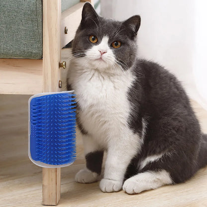 Pet Cat Brush Massage Device Hair Removal Comb Cat Toy Plastic Scratch Bristles Arch Massager Self Grooming Cat Corner Scratcher