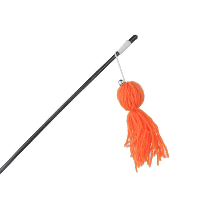 Cat Toy Cat Teaser Sticks Wool Ball Cat Teaser Stick Cat Toy Cat Teaser Ball Cat Interaction Self Hi Nibbling Pet Supplies