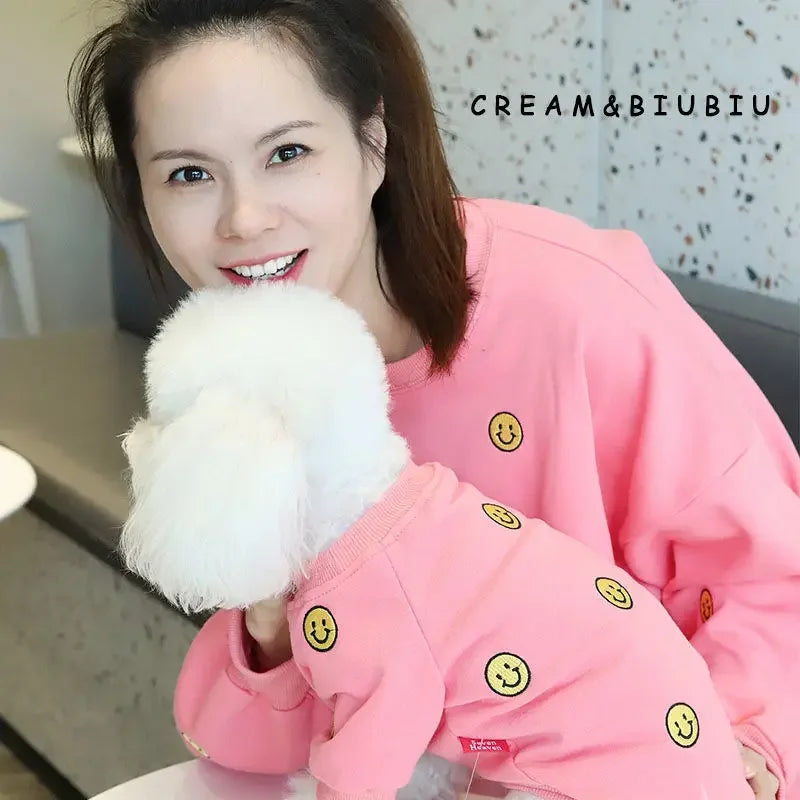 Dog Hoodie Dog Costume Pet Clothes Dog Clothes for Parent-child Wear Spring and Autumn Parent-child Wear Keep Warm Embroidery