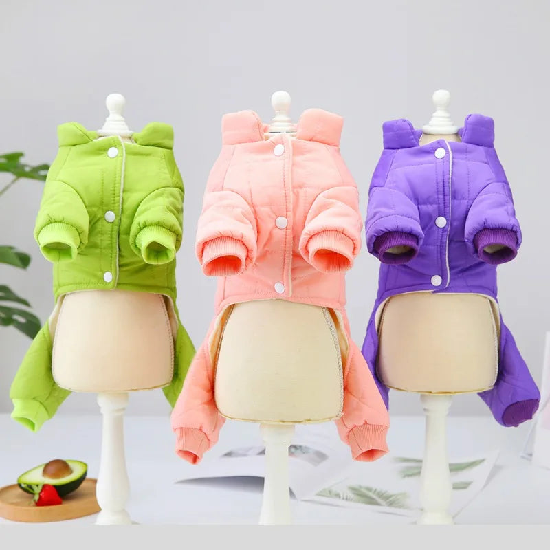 Winter Puppy Dog Coat Pet Clothes Windproof Dog Snowsuit Warm Fleece Padded Winter Pet Clothes for Dogs Cats Apparel