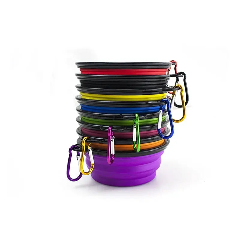 Hot Selling Camping Travel Portable Folding Dog Pet Food Water Bowl