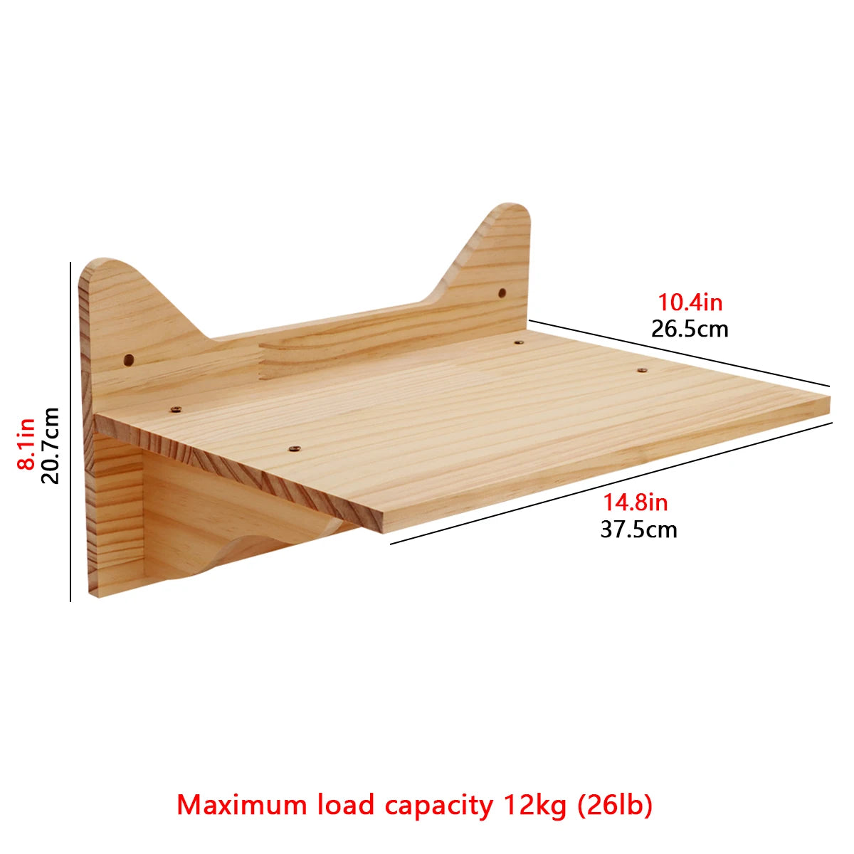 1 Piece Cat Wall Mounted Cat Climbing Wooden Shelves Cat Tree Cat Ladder Big Jumping Platform Cat Furniture Cat Perch for Kitten