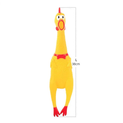 Yellow Screaming Chicken Dog Toys Novelty and Durable Chew Toy Sound Squeeze Screaming Toy