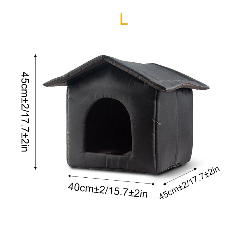 Booteely Black Waterproof Dog House Oxford Cloth And Sponge Material Three Models To Choose From Outdoor Cat House