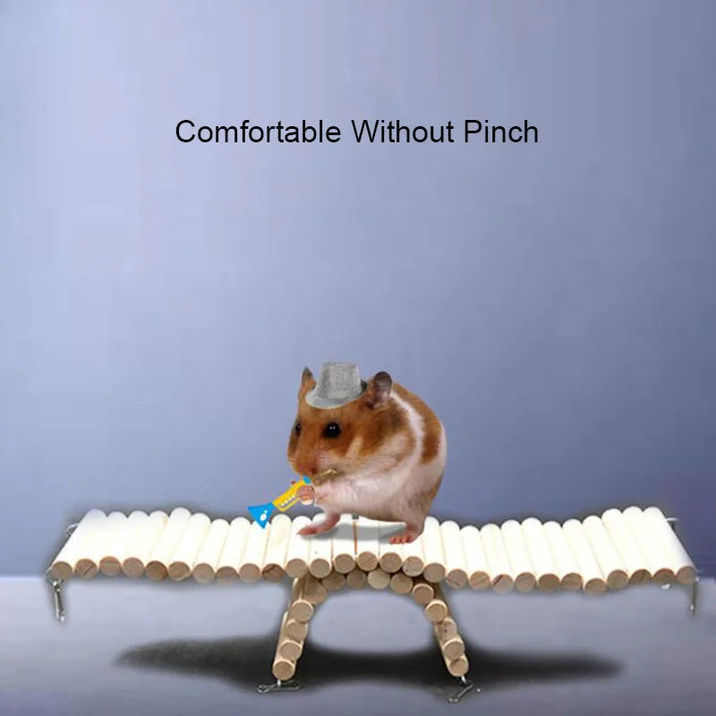 Smooth Wooden Hamster Ladder Climbing Ropeway Hamster Toy Pet Training Round Boardwalk Parrot Boardwalk Parrot Toy Bird Supplies