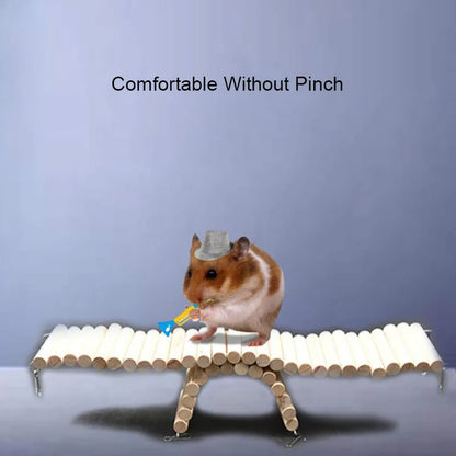 Smooth Wooden Hamster Ladder Climbing Ropeway Hamster Toy Pet Training Round Boardwalk Parrot Boardwalk Parrot Toy Bird Supplies